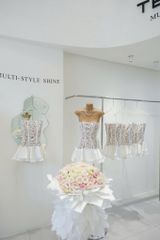 Đầm Lưới Đan Dây Phối Lụa