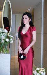 Đầm Lụa Suông Cổ V