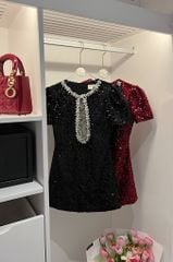 Đầm Kim Sa Viền Đá Khoét Ngực
