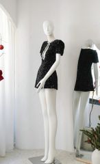 Đầm Kim Sa Viền Đá Khoét Ngực