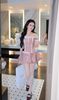 Đầm Caro Bẹt Vai Viền Xô