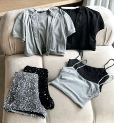Set Áo Croptop + Quần Kim Sa