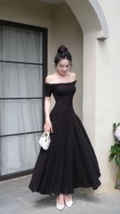 Đầm Len Xoắn Bẹt Vai