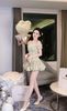 Đầm Caro Bẹt Vai Viền Xô