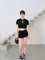 Set Áo Croptop + Quần Kim Sa
