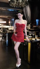 Đầm Ống Xòe Viền Bông