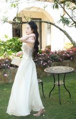 Đầm Lưới Phối Voan Kết Hoa