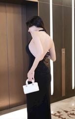 Đầm Yếm Hở Lưng Kèm Bướm