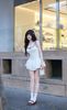 Đầm Chấm Bi Tầng Viền Màu