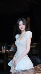 Đầm Lưới Ren Bèo Đính Nơ