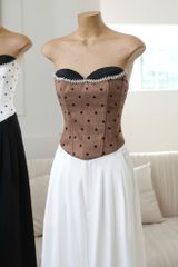 Áo Cup Viền Đá Chấm Bi