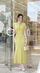 Đầm Thun Viền Bèo Tay Con