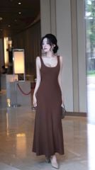 Đầm Thun Cổ U Đuôi Cá