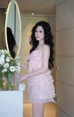 Đầm Tầng Xéo Đính Nơ