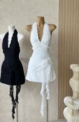 Đầm Ren Cột Yếm Đính Hoa