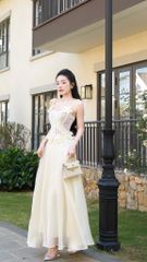 Đầm Lưới Phối Voan Kết Hoa