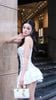 Đầm Lưới Đan Dây Phối Lụa