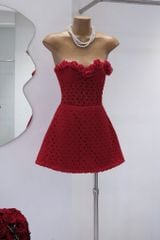 Đầm Ống Xòe Viền Bông