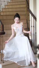 Đầm Lưới Phối Voan Kết Hoa