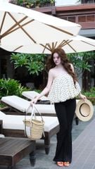 Set Áo Bí Chấm Bi Quần Loe