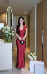Đầm Lụa Suông Cổ V