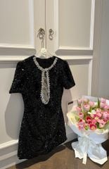 Đầm Kim Sa Viền Đá Khoét Ngực