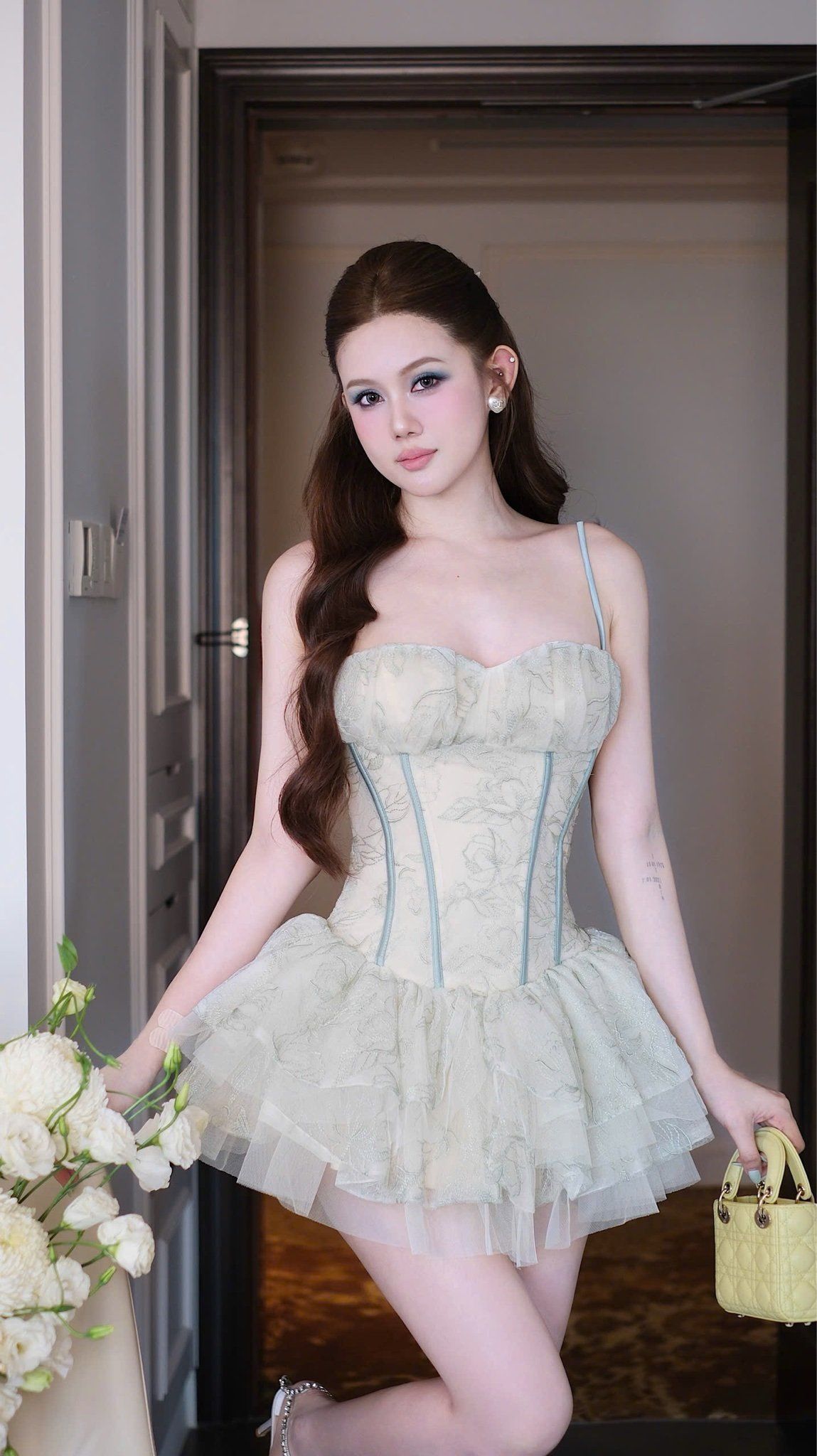 Đầm Lưới Xòe Tầng 5M
