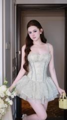 Đầm Lưới Xòe Tầng 5M