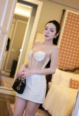 Đầm Xòe Ren Phối Lụa Đính Đá