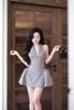 Đầm Yếm Chấm Bi Khoét Ngực