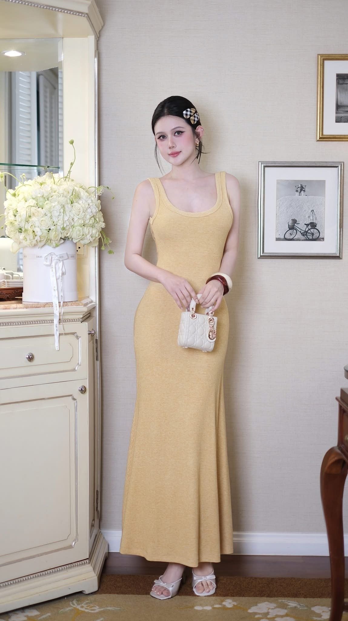 Đầm Thun Cổ U Đuôi Cá