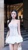 Đầm Lưới Đan Dây Phối Lụa