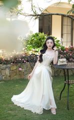 Đầm Lưới Phối Voan Kết Hoa