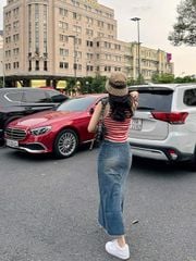 Chân Váy Jean Xẻ Sau