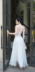 Đầm Lưới Phối Voan Kết Hoa