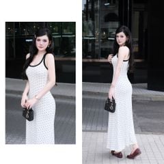Đầm Balo Dài Chấm Bi