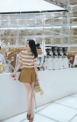 Áo Thun Sọc Cổ Tròn