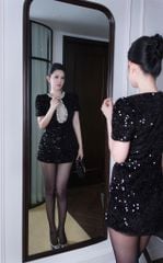 Đầm Kim Sa Viền Đá Khoét Ngực