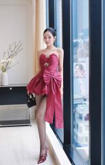 Đầm Voan Kèm Charm Đính Nơ