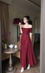 Đầm Len Xoắn Bẹt Vai