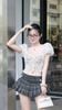 Áo Lưới Nền Ren Tay Phồng