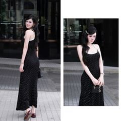Đầm Balo Dài Chấm Bi