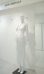 Đầm Yếm Lụa Lưới Nhũ Xẻ Tà