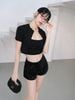 Set Áo Croptop + Quần Kim Sa