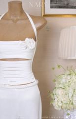 Set Áo Dây Đính Hoa Quần Loe