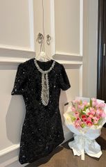 Đầm Kim Sa Viền Đá Khoét Ngực