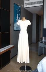 Đầm Thun Trơn Kèm Hoa