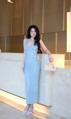 Đầm Thun Cổ V Đính Hoa