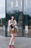 Chân Váy Jean Xòe Dập Li