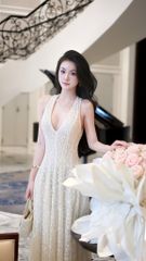 Đầm Ren Cổ V Sn